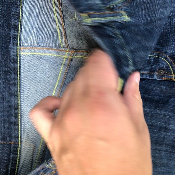 RARE Evisu Embroidered Jeans Size 40 BIG LOGO Blue - Picture 5 of 13